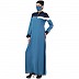 Casual multi-colored A-line abaya- French Blue Casual multi-colored A-line abaya- French Blue